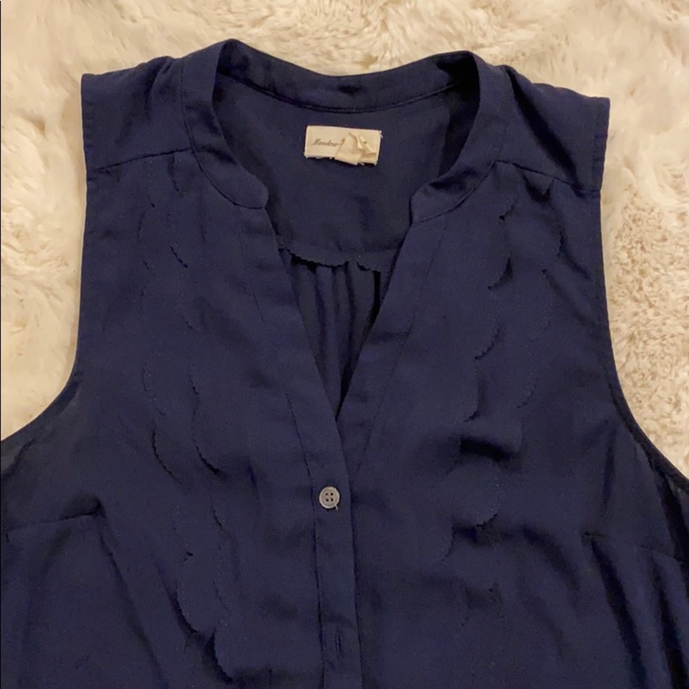 Anthropologie- Navy Button down top